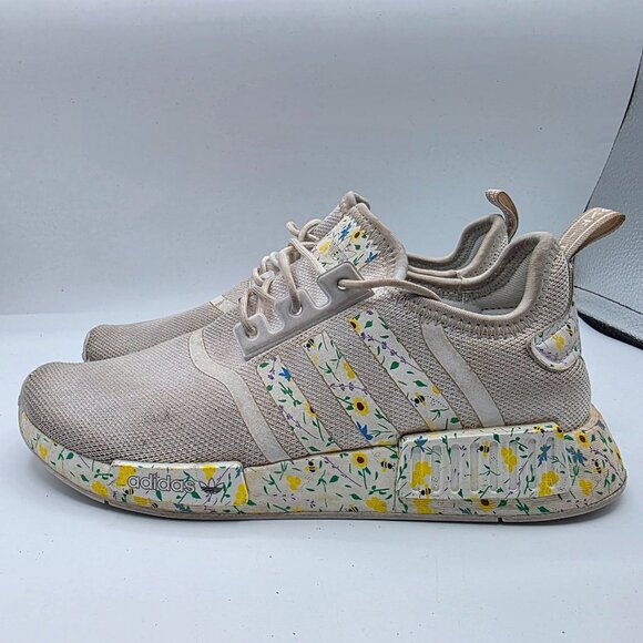 Adidas NMD R1 Girls Size 3 White Floral Athletic Shoes School Walking Outdoors - Picture 13 of 13